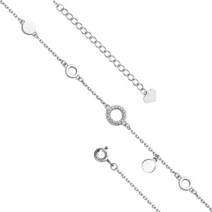 Bratara de picior argint cu cercuri si pietre DiAmanti Z1659X-DIA (Argint 925‰ 2,2 g.)